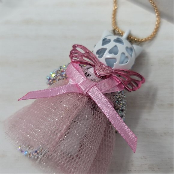 Betsey Johnson Christmas Ballerina Necklace Rhinestone - Picture 9 of 10
